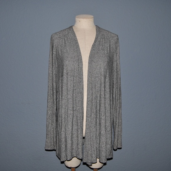 J.JILL Wearever Gray Marled Open-Front Cardigan D1 - Picture 7 of 7